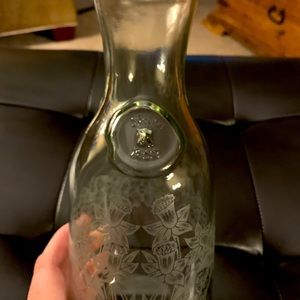 1990 Paul Masson Vineyards Norman Kosarin California Etched Carafe Flowers